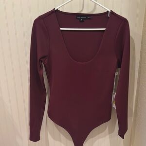 Good American Purple Long Sleeve Fitted Bodysuit